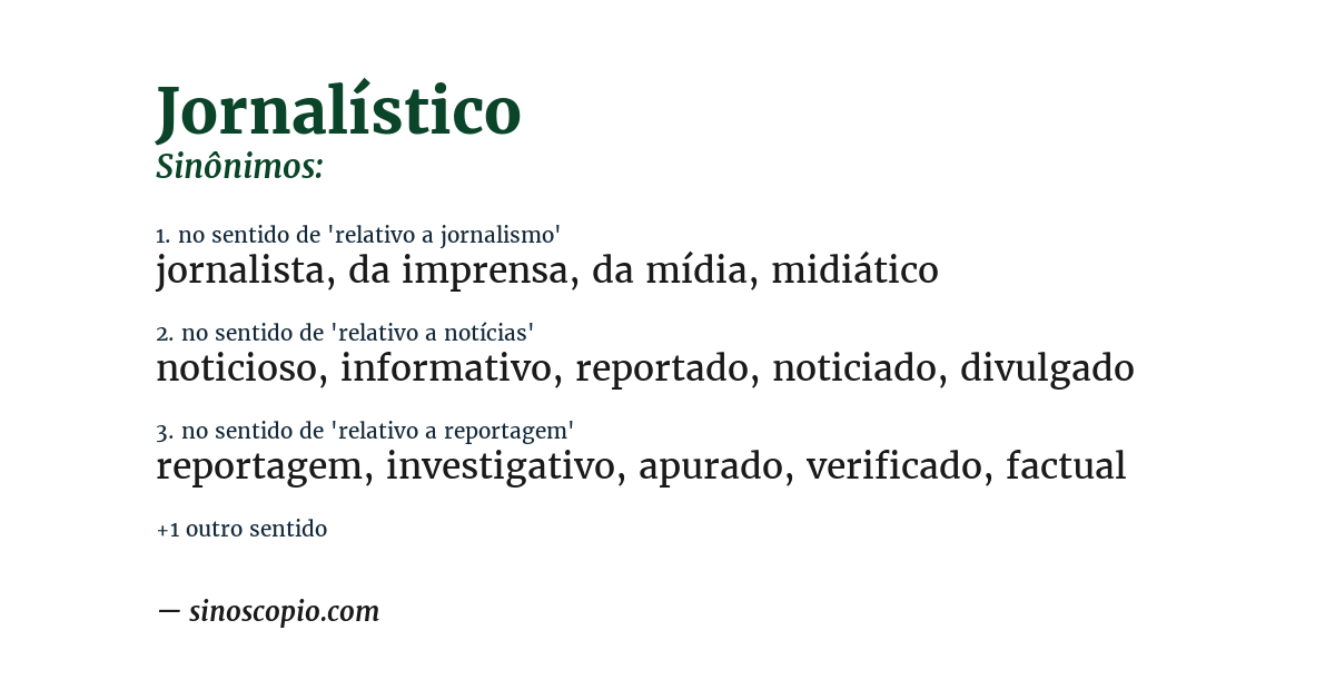 Sinônimo de jornalístico
