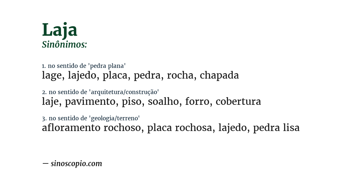 Sinônimo de laja