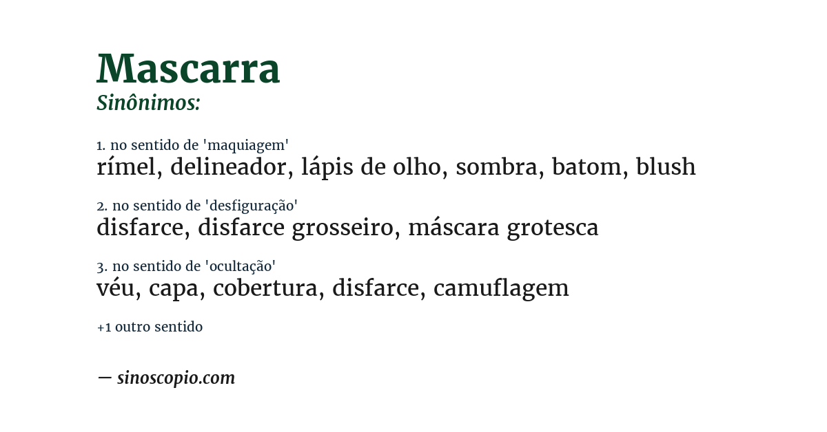 Sinônimo de mascarra