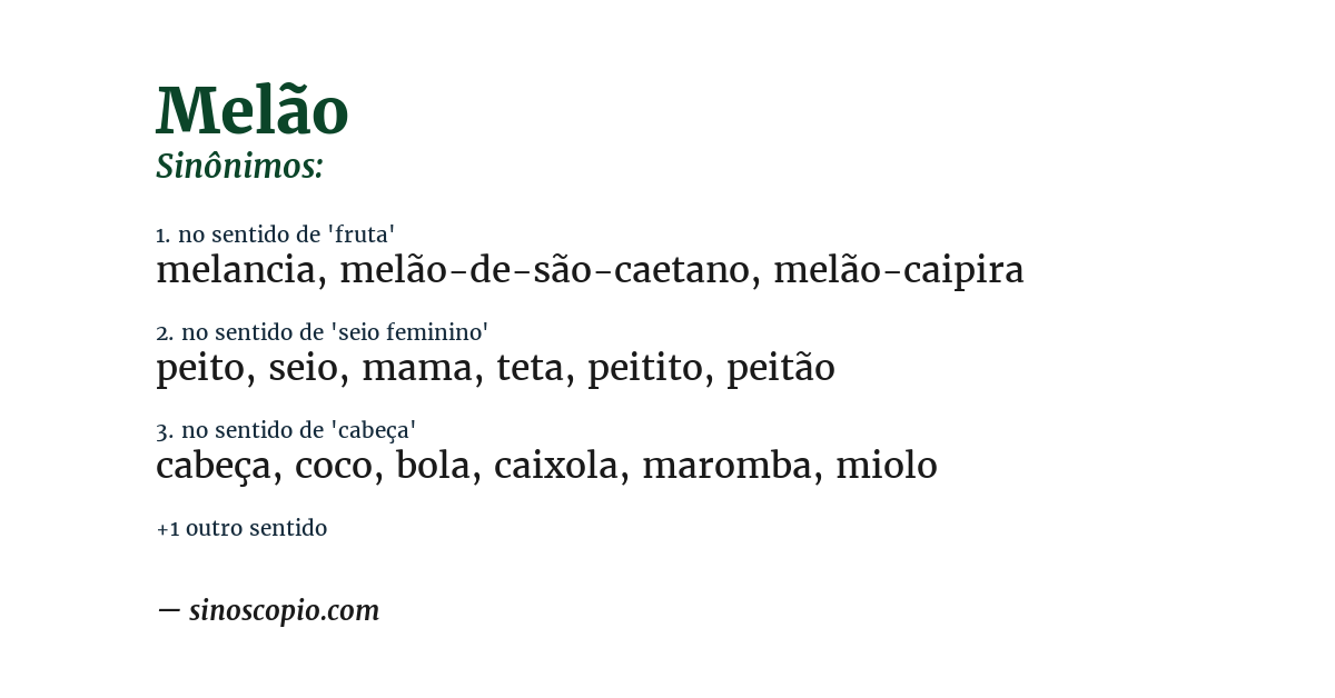 Sinônimo de melão