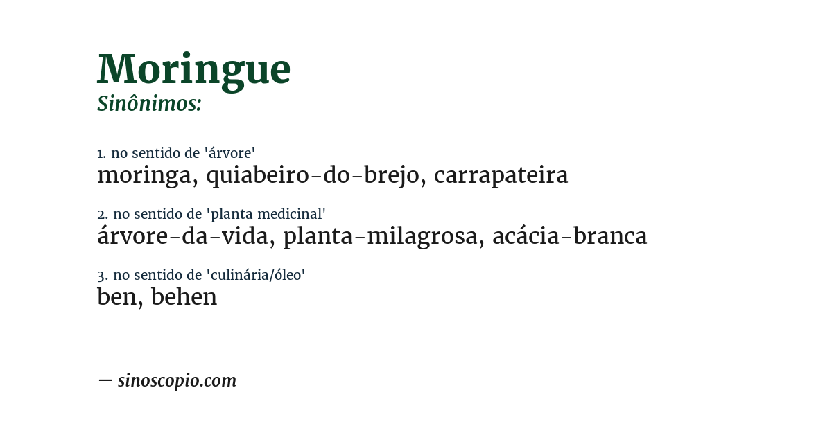 Sinônimo de moringue