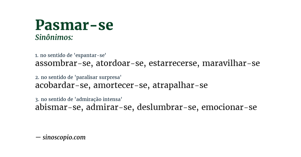 Sinônimo de pasmar-se
