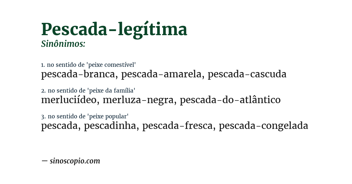 Sinônimo de pescada-legítima