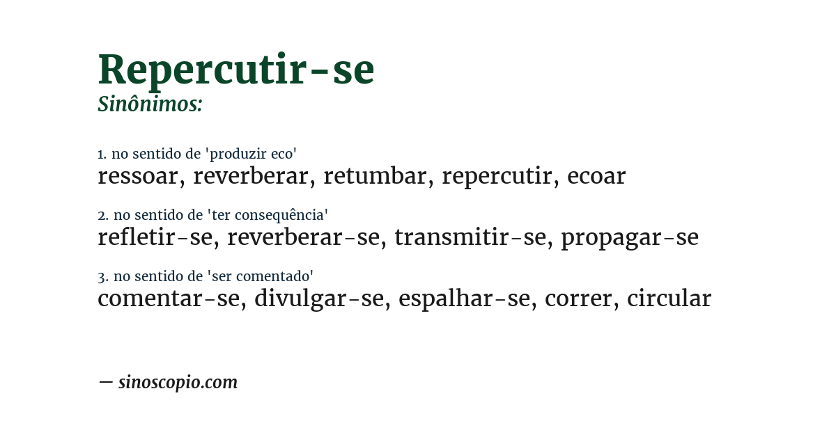 Sinônimo de repercutir-se