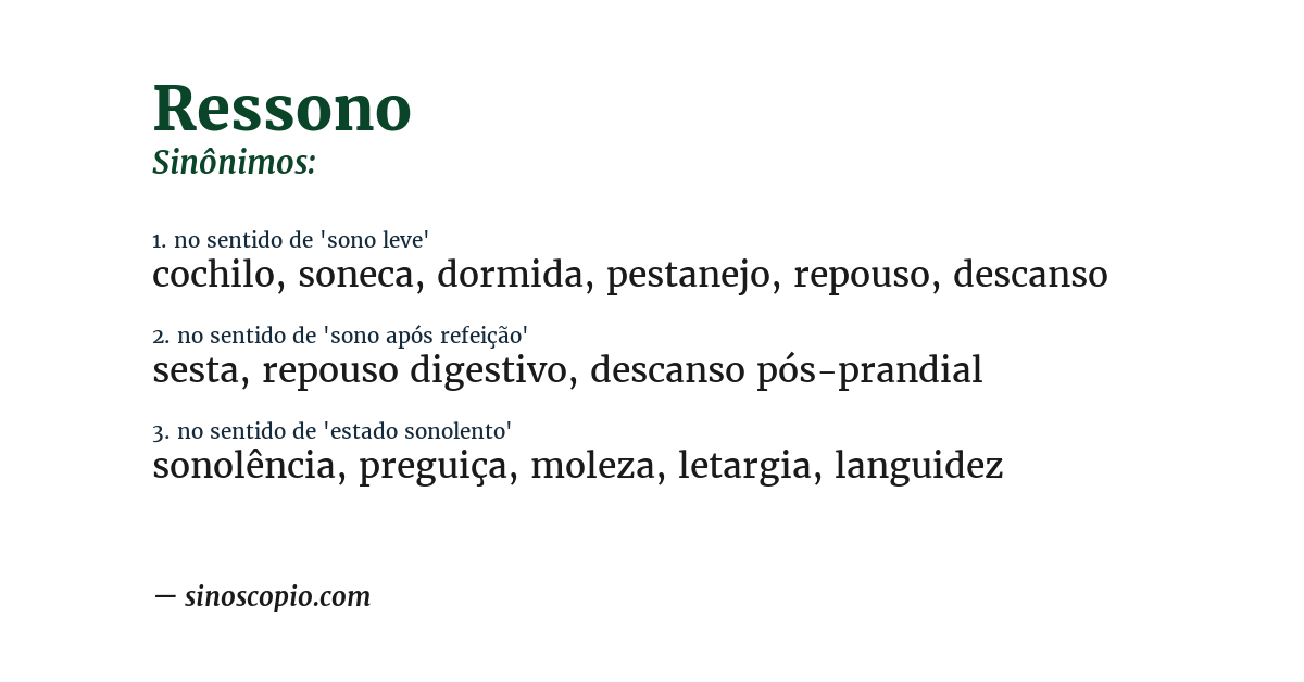 Sinônimo de ressono