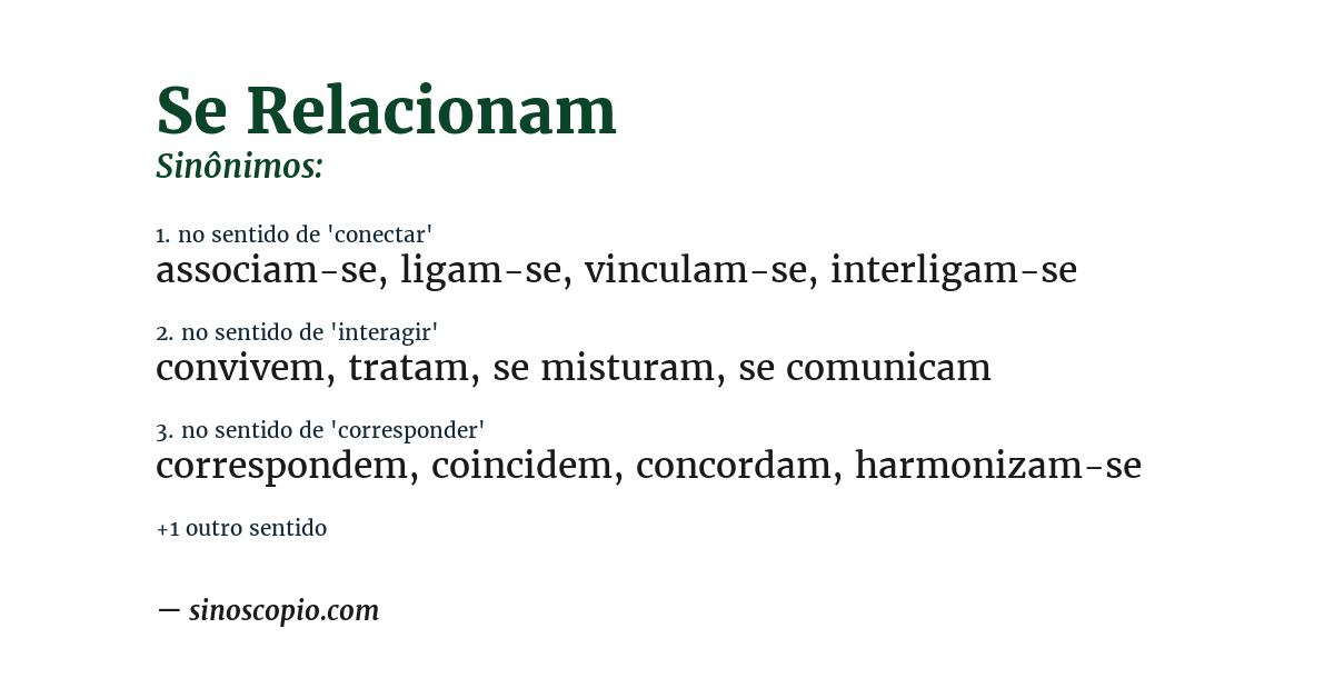 Sinônimo de se relacionam