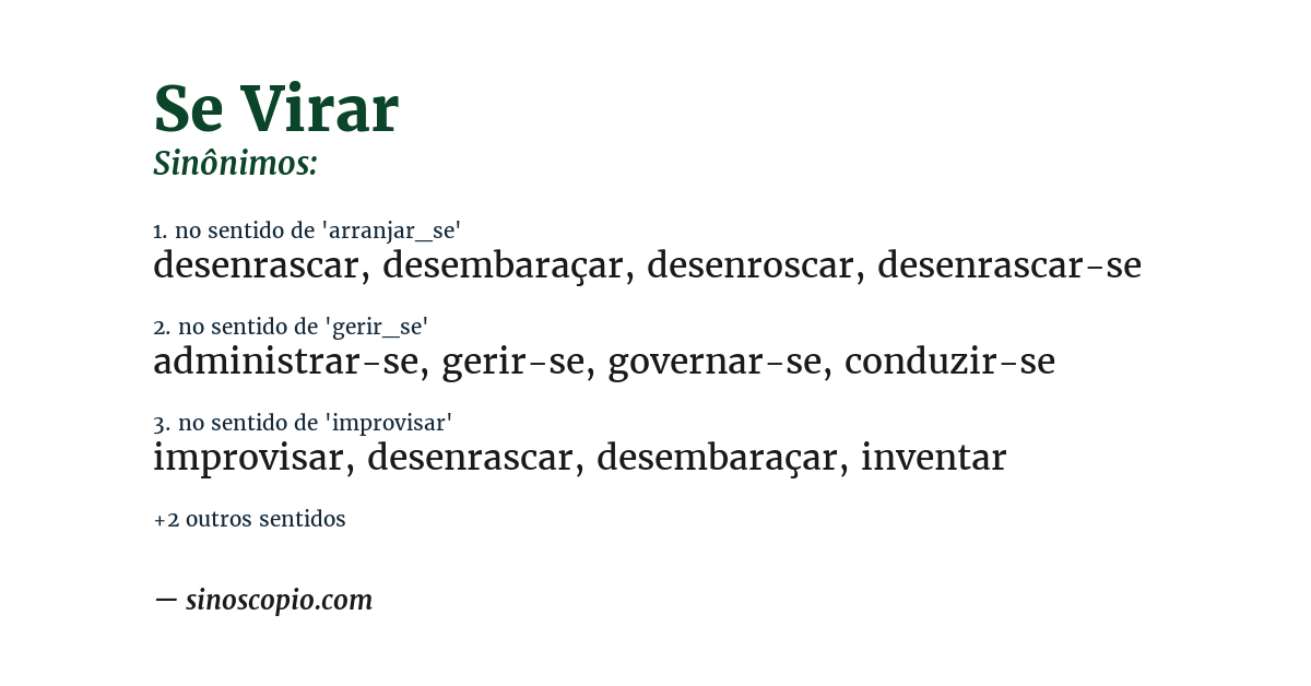 Sinônimo de se virar