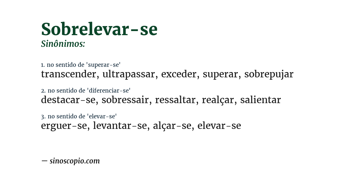 Sinônimo de sobrelevar-se