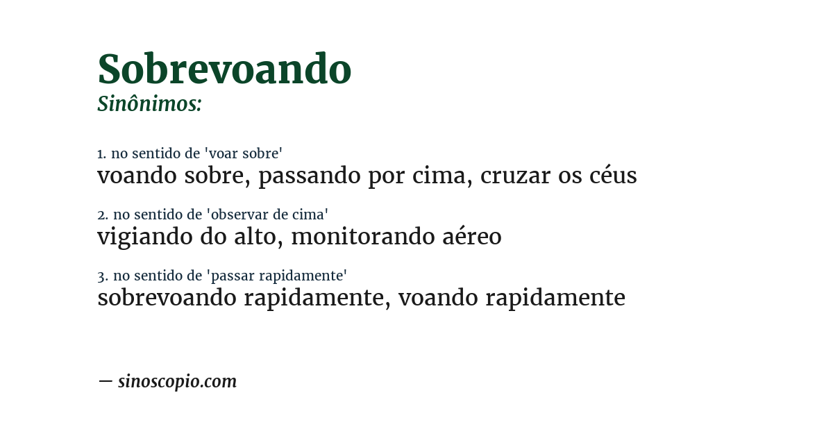 Sinônimo de sobrevoando