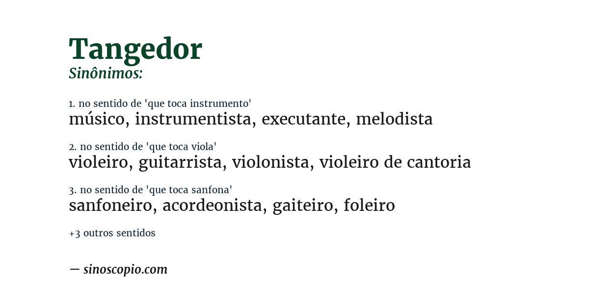 Sinônimo de tangedor