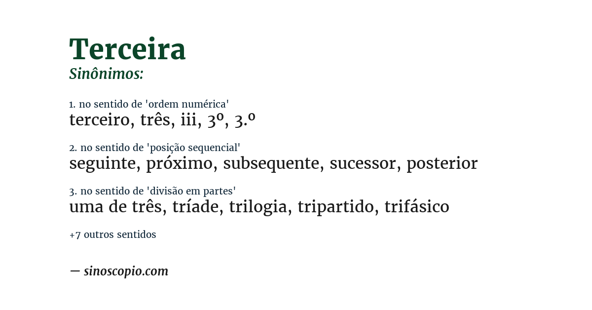 Sinônimo de terceira