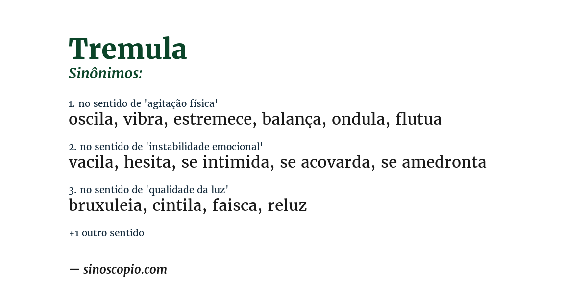 Sinônimo de tremula