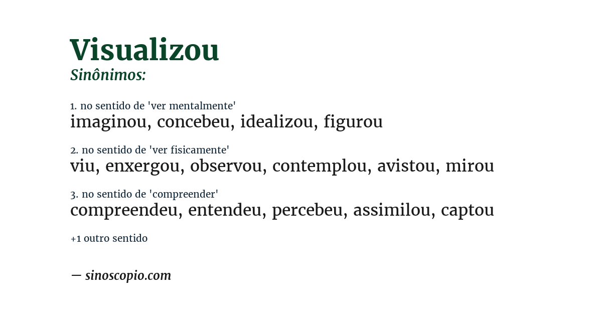 Sinônimo de visualizou