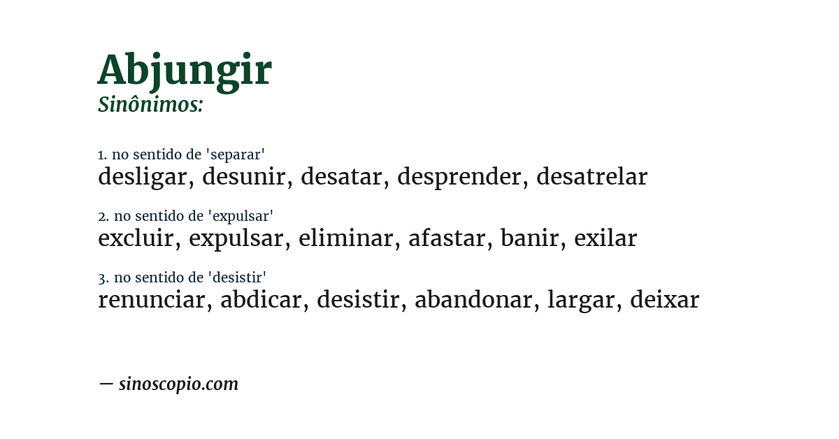 Sinônimo de abjungir
