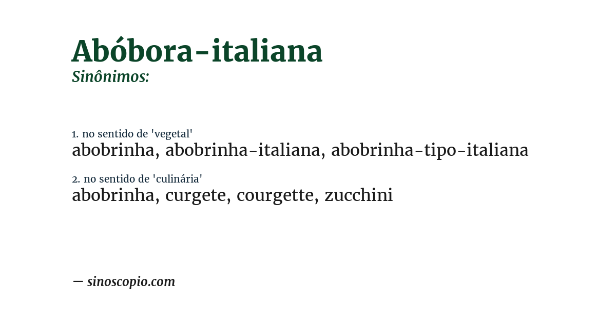 Sinônimo de abóbora-italiana