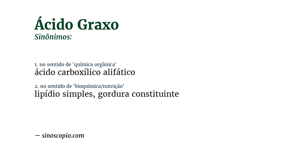 Sinônimo de ácido graxo