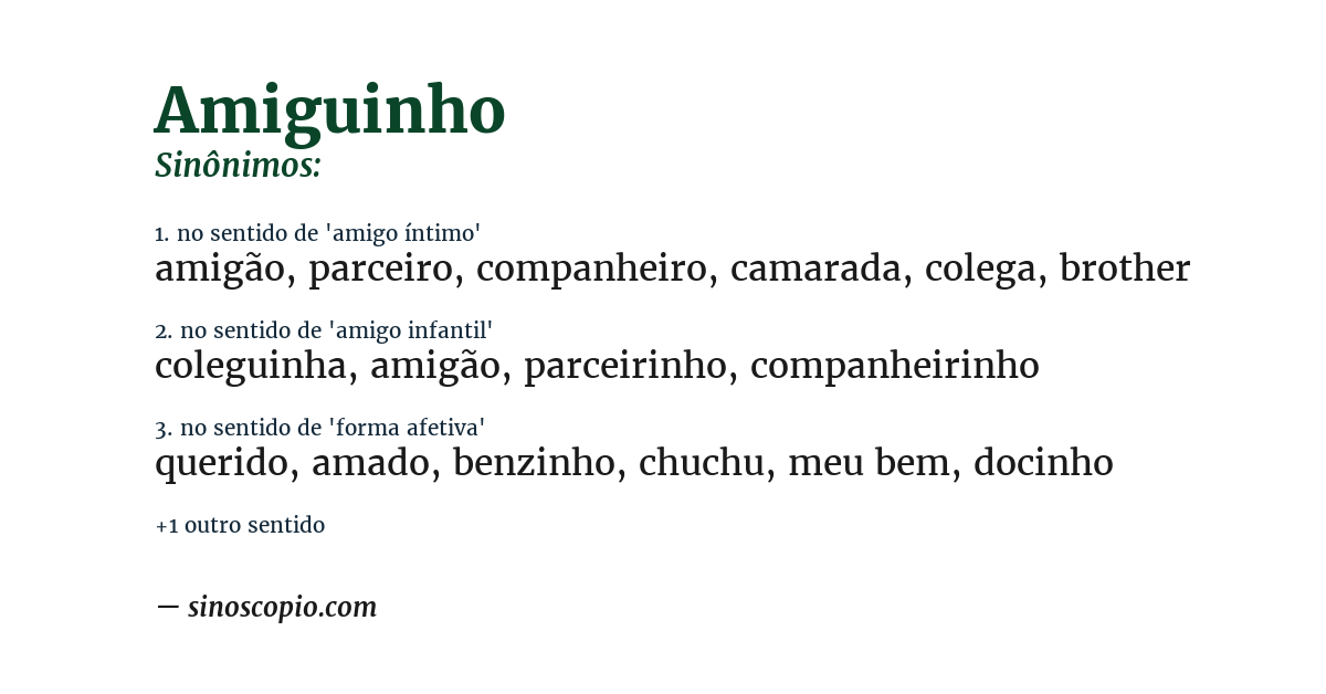 Sinônimo de amiguinho