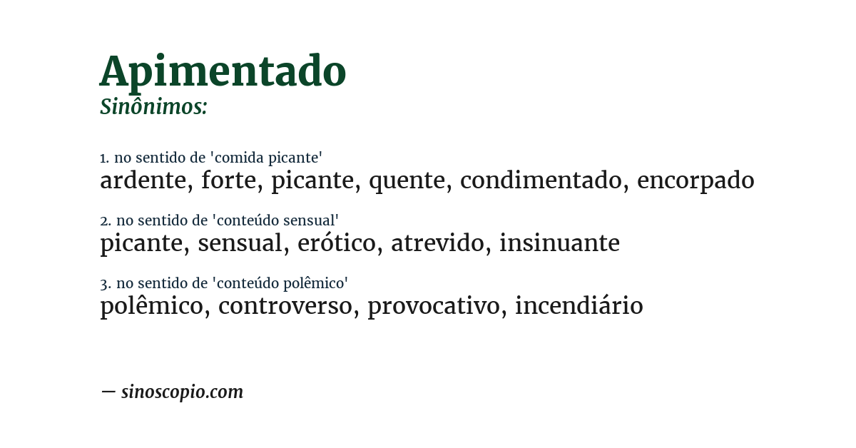 Sinônimo de apimentado