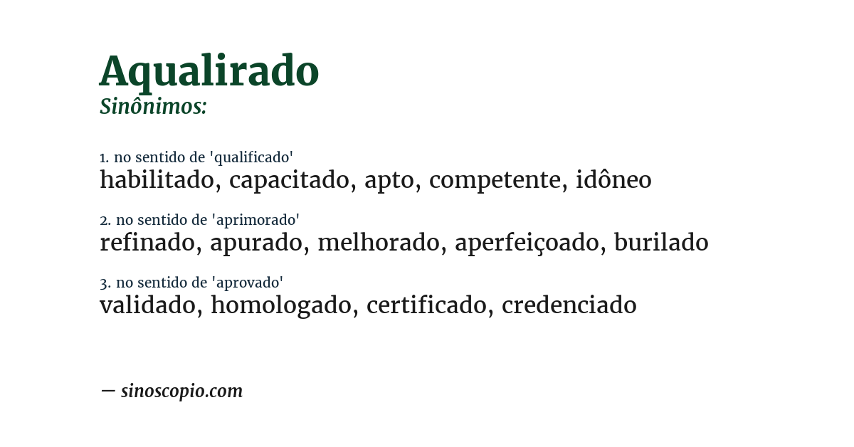 Sinônimo de aqualirado