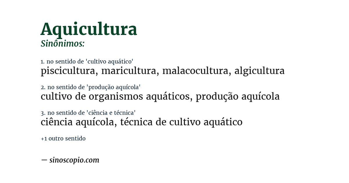 Sinônimo de aquicultura