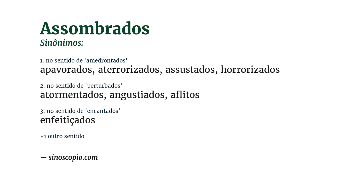 Sinônimo de assombrados