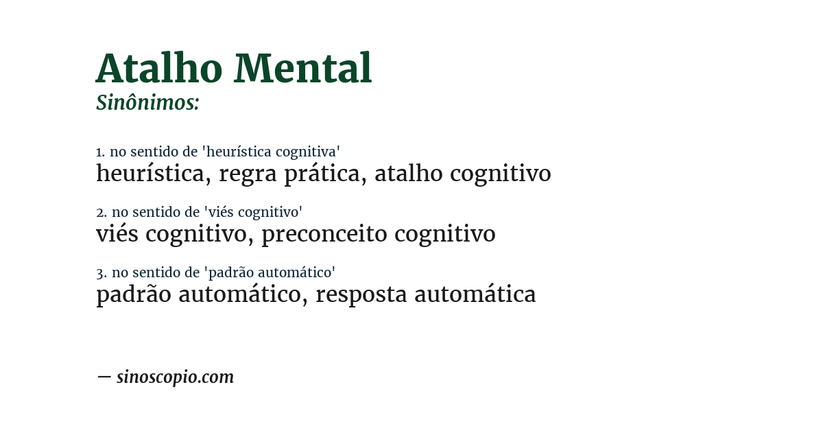 Sinônimo de atalho mental