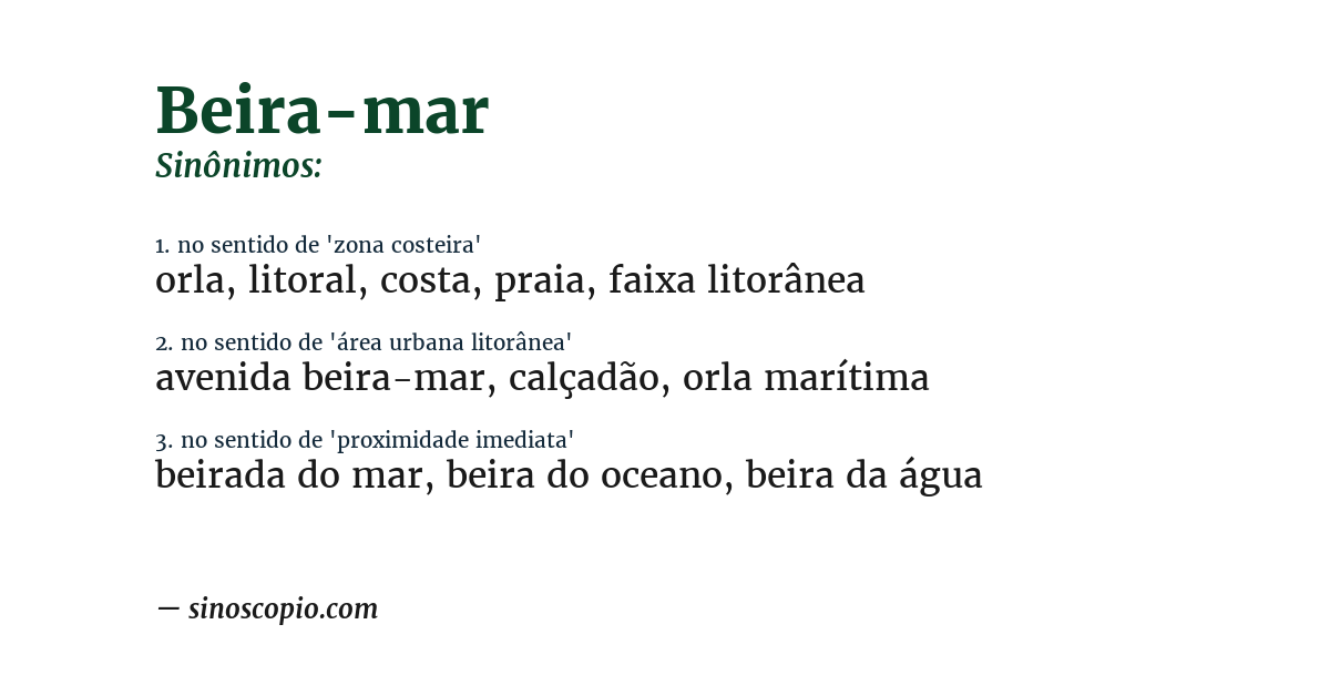 Sinônimo de beira-mar