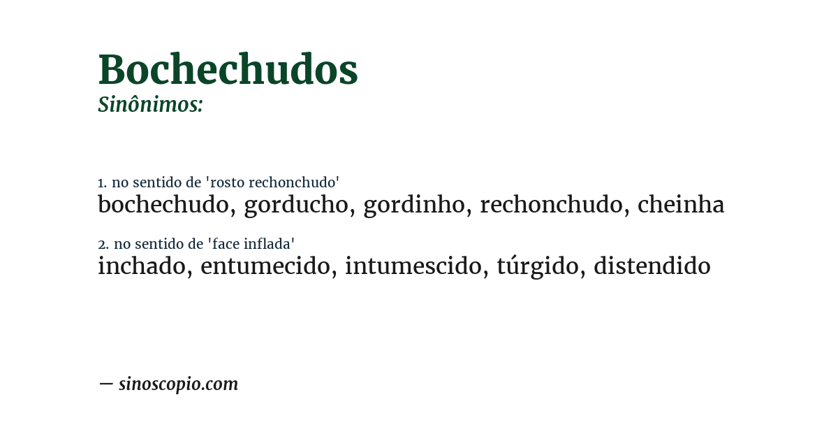 Sinônimo de bochechudos
