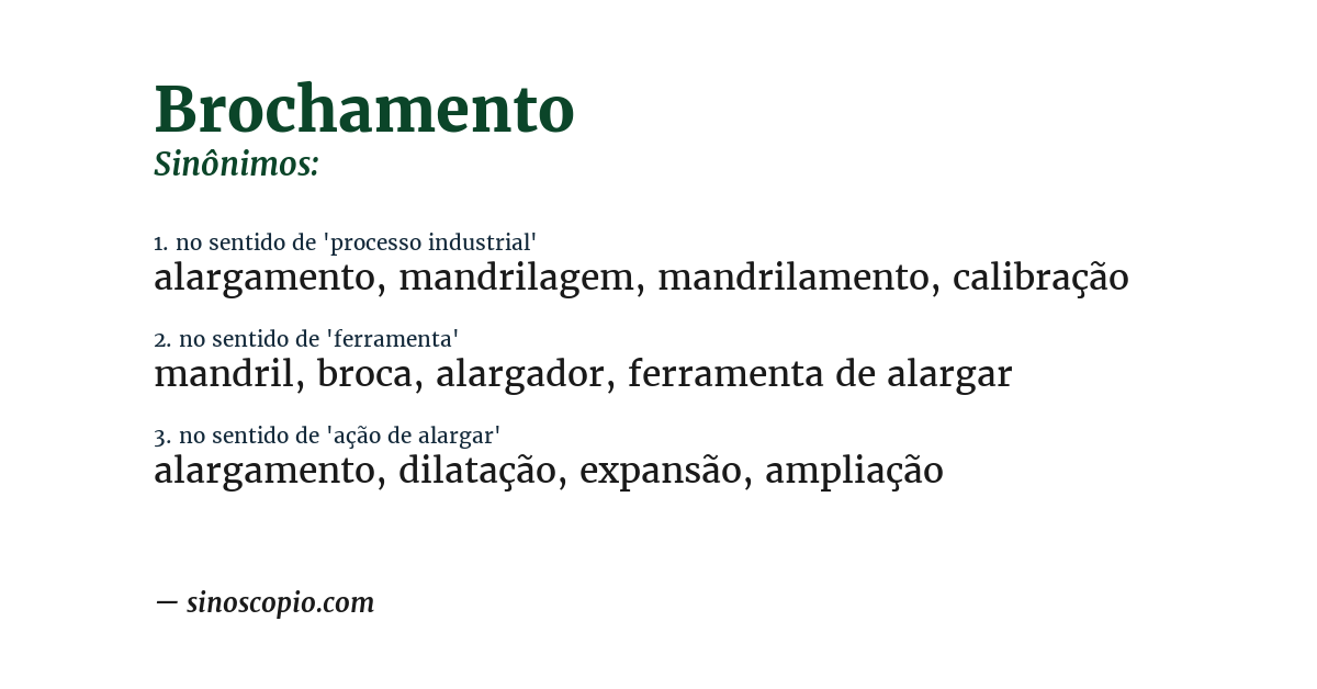 Sinônimo de brochamento