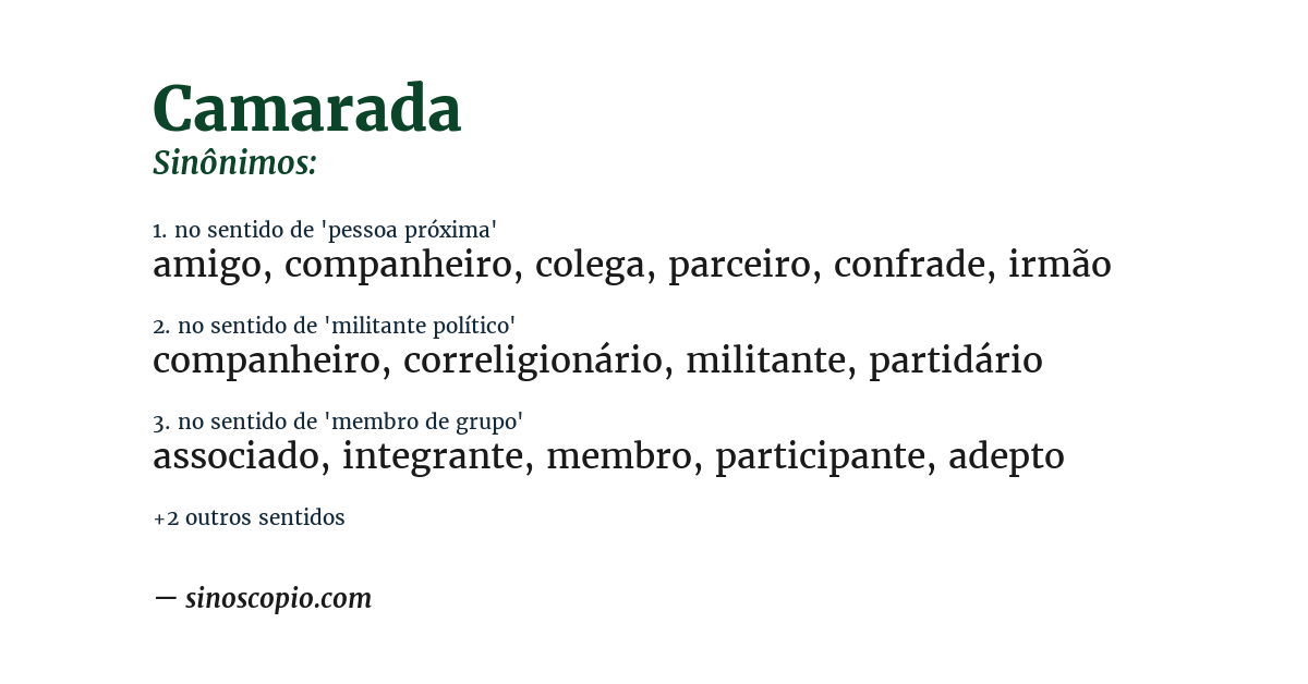 Sinônimo de camarada