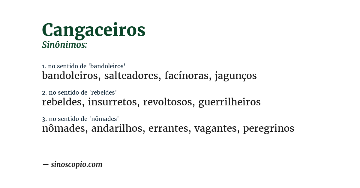 Sinônimo de cangaceiros