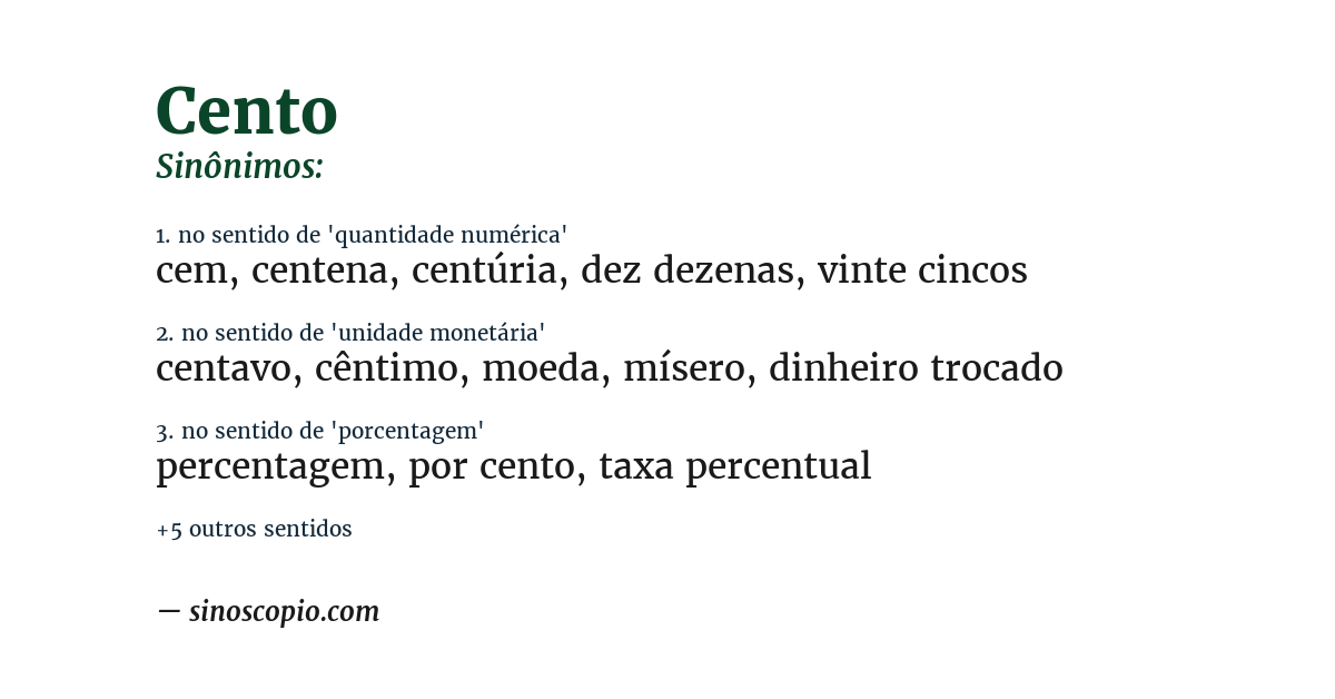 Sinônimo de cento