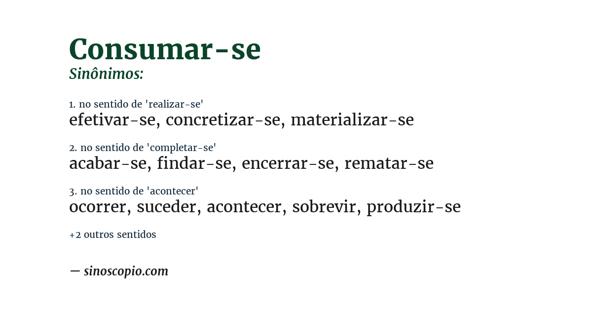 Sinônimo de consumar-se