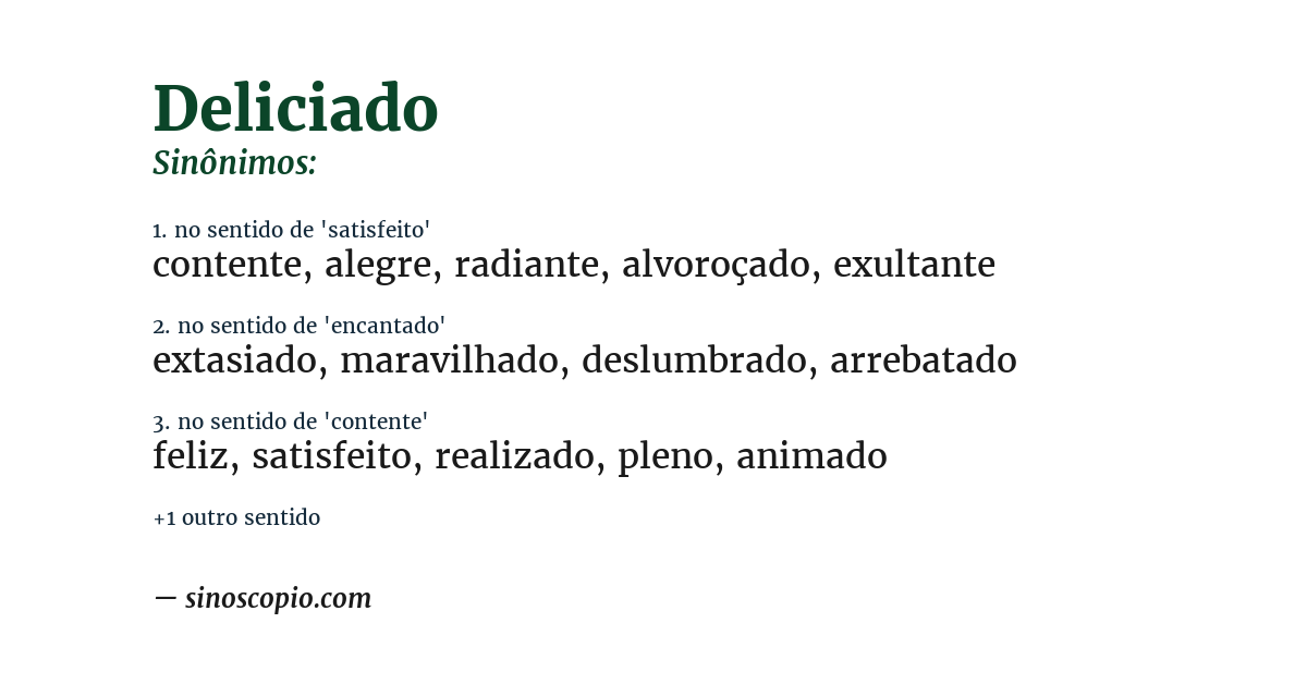 Sinônimo de deliciado