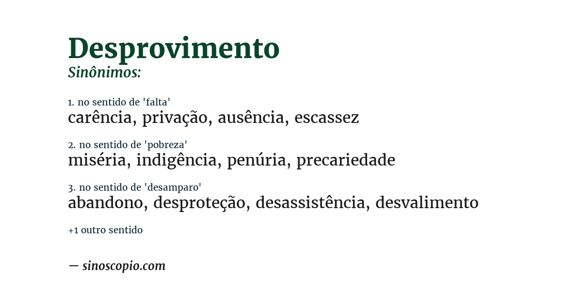 Sinônimo de desprovimento