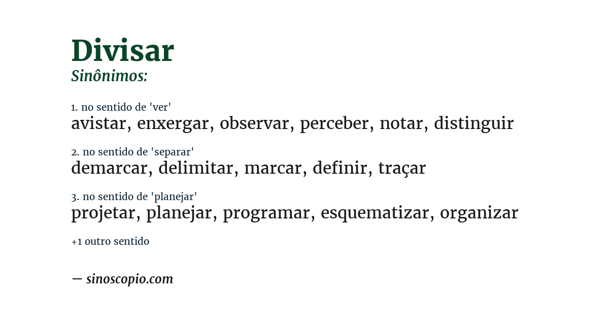 Sinônimo de divisar