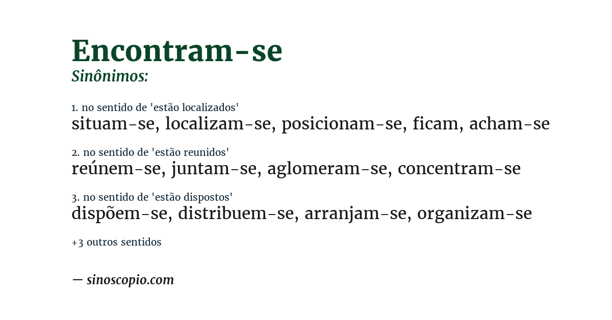 Sinônimo de encontram-se