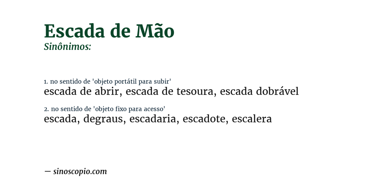 Sinônimo de escada de mão