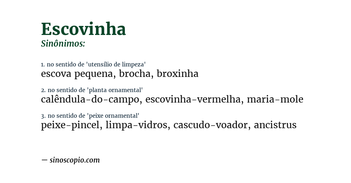 Sinônimo de escovinha