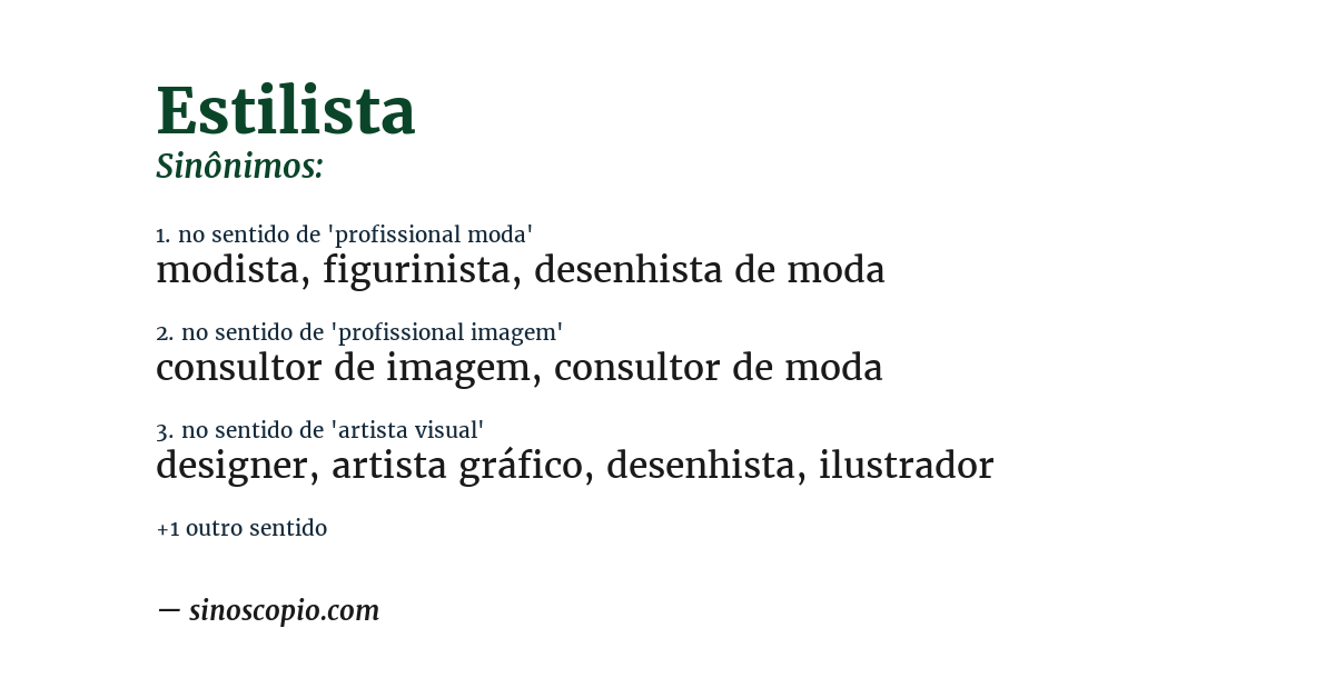 Sinônimo de estilista