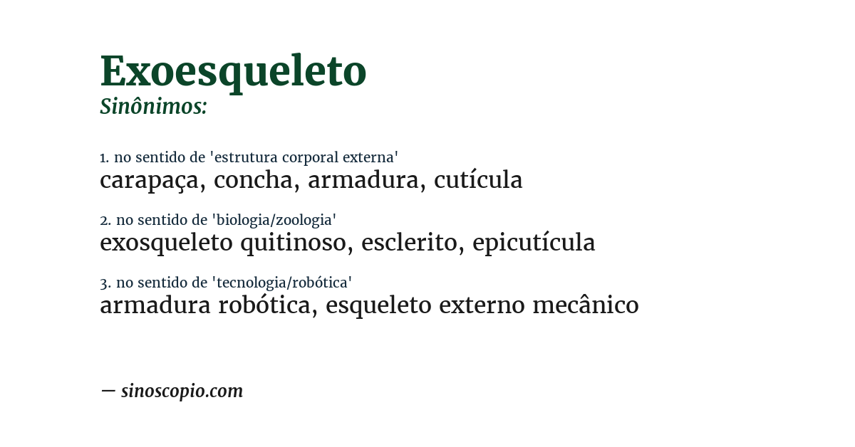 Sinônimo de exoesqueleto
