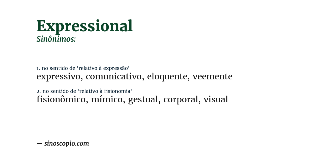 Sinônimo de expressional