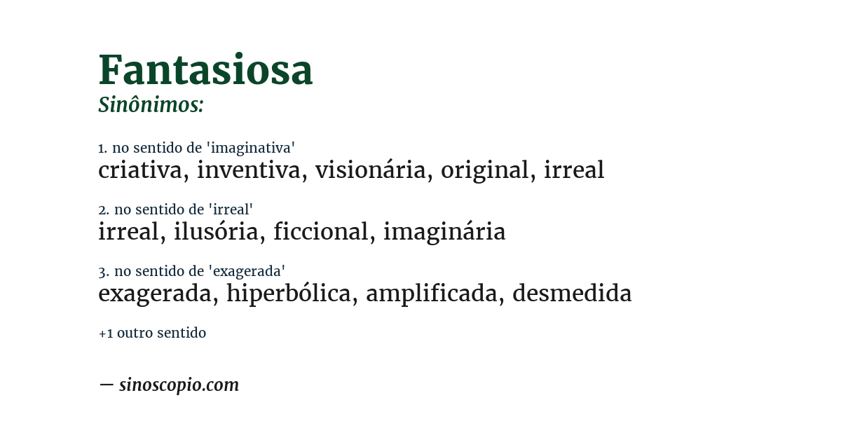 Sinônimo de fantasiosa