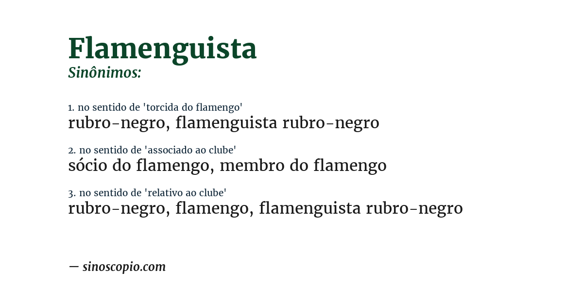 Sinônimo de flamenguista