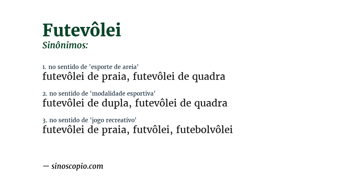 Sinônimo de futevôlei