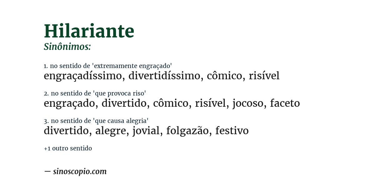 Sinônimo de hilariante