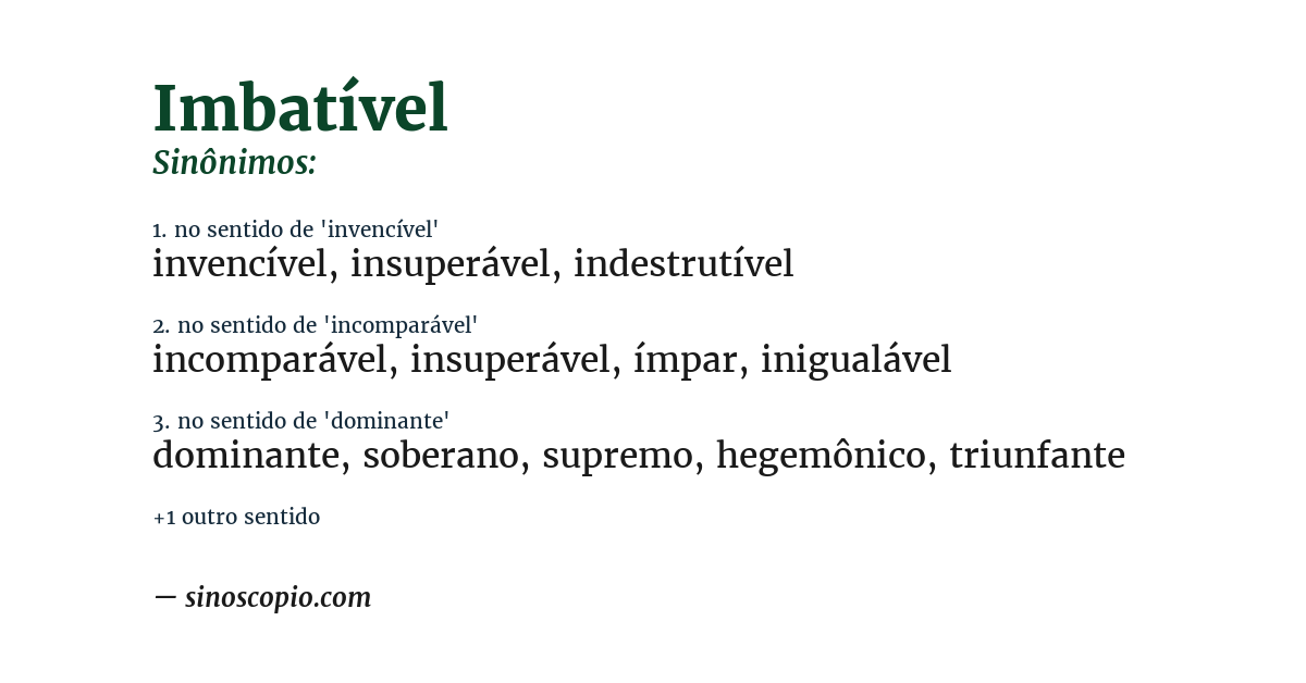 Sinônimo de imbatível