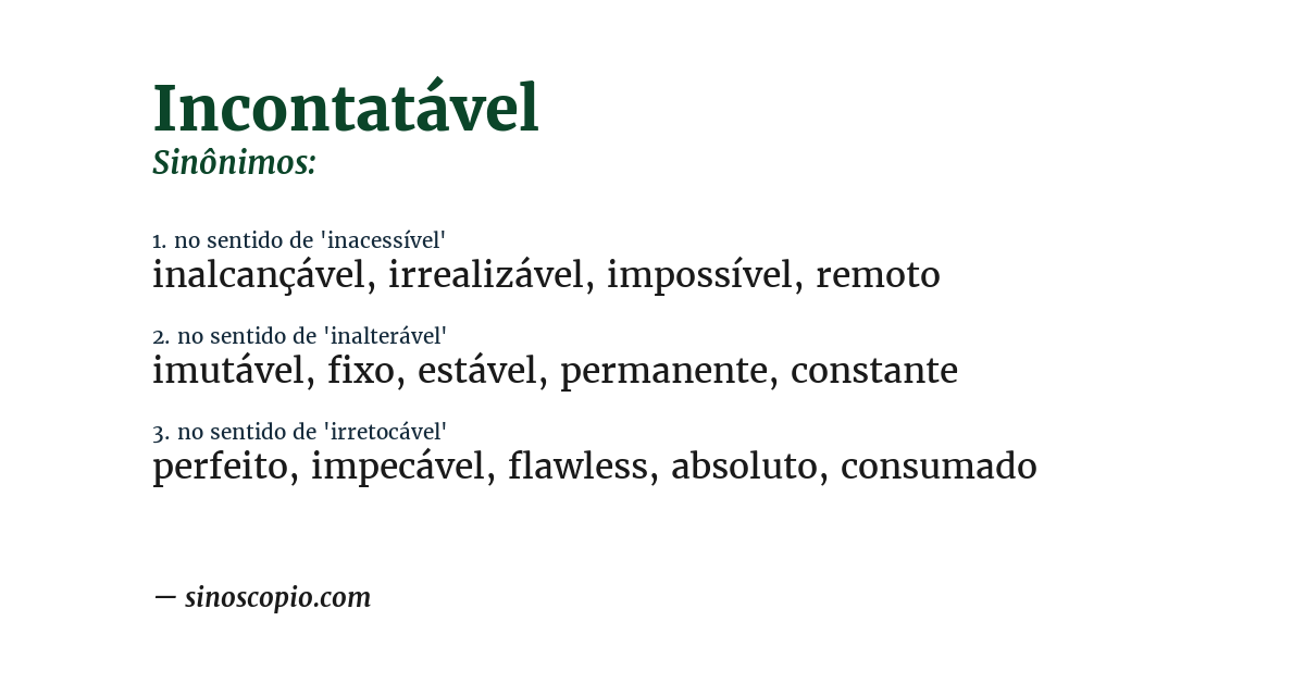 Sinônimo de incontatável