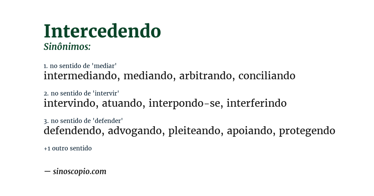 Sinônimo de intercedendo