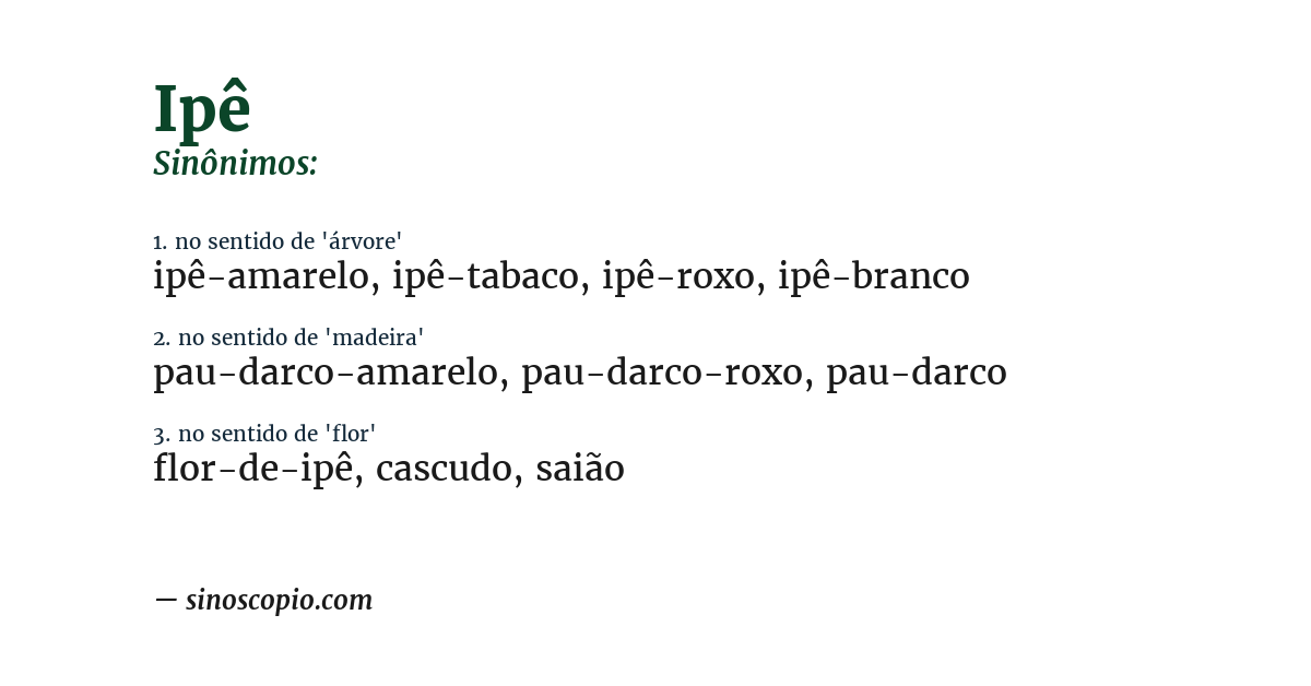 Sinônimo de ipê